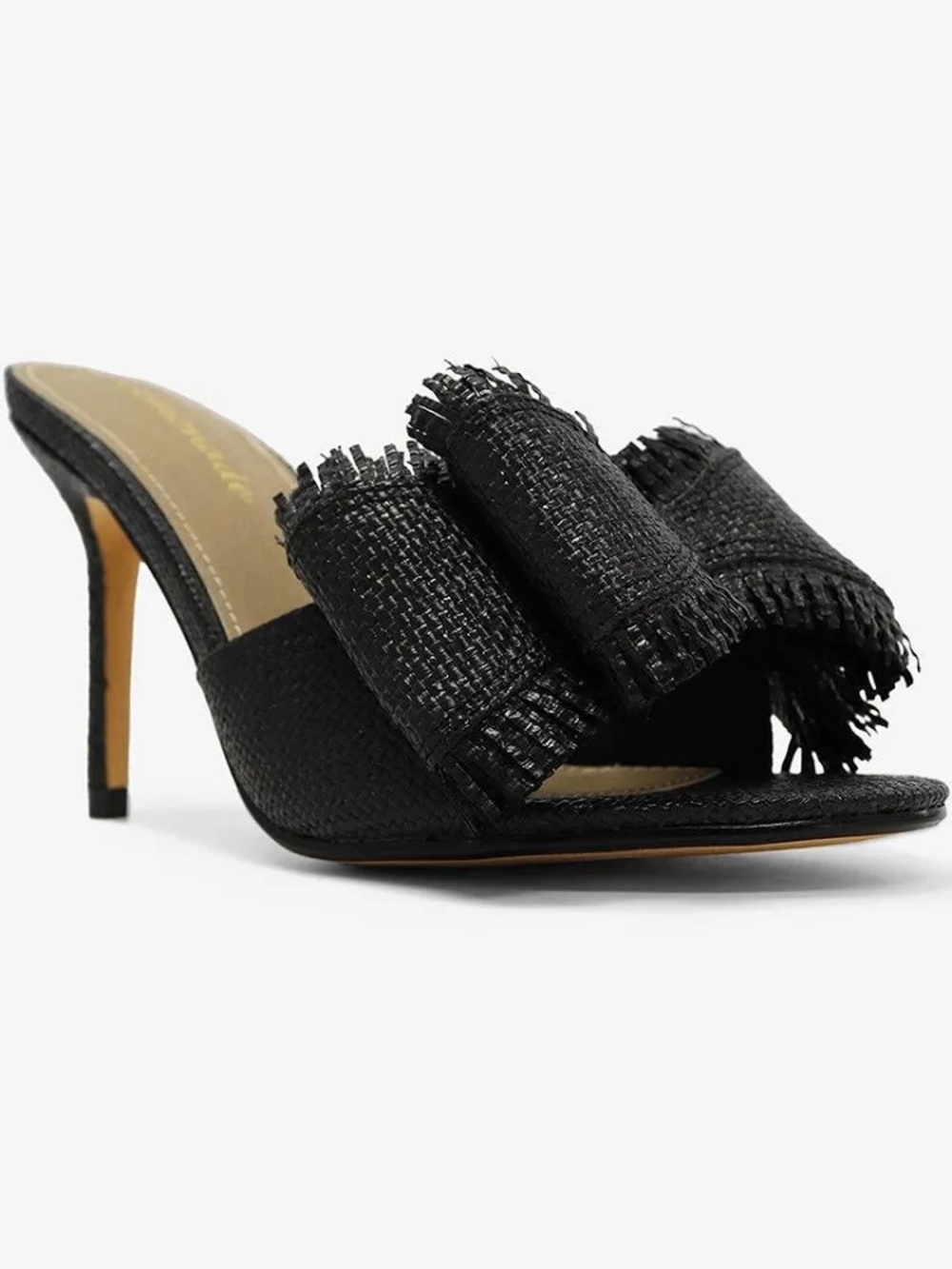 Lemonade Black Woven Bow Slide Sandal - Women
